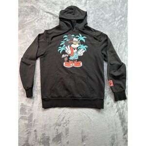 Disney Neff  Mickey Mouse Hoodie Men's Size Large Black Pullover Sweatshirt Nice